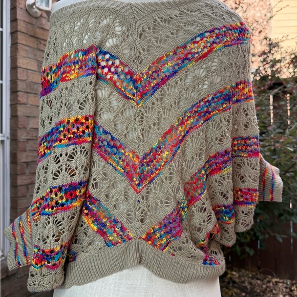 Roommates Beige Multicolor Crochet Sweater - Picture 3 of 5